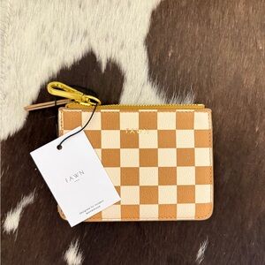 Fawn Design Checkered Tan and Cream Wallet